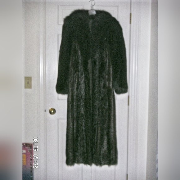 Long hair beaver fur coat